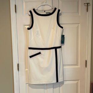 Gorgeous ivory & black Ralph Lauren dress, 14, excellent condition never worn